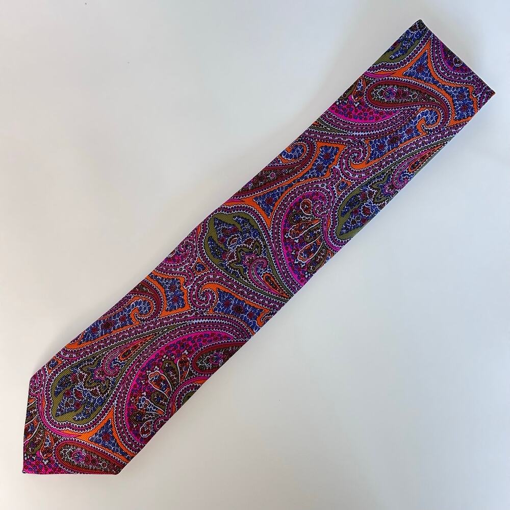 ROBERT TALBOTT Best of Class Paisley Tie - Pink, Orange